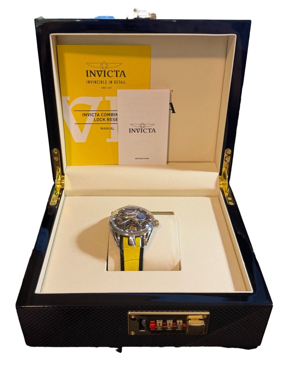 Invicta Celestial Naosia Automatic Men's Watch 45mm Skeleton Dial Yellow